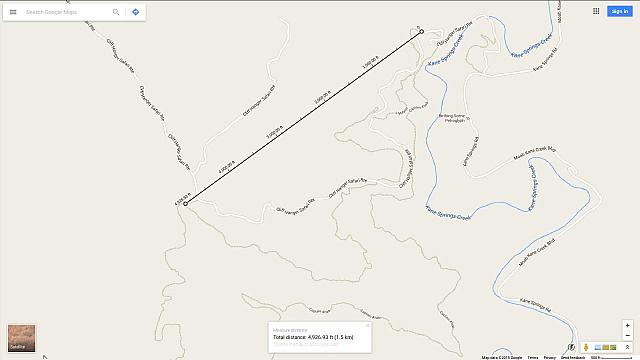 Google Map showing the Start and Finish of the HyMasa Trail.